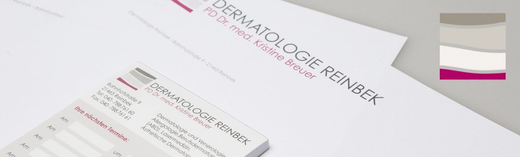 Logo-Entwicklung & Geschäfts-Ausstattung für die Dermatologie Reinbek