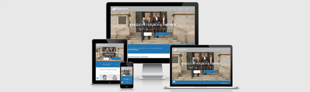 Website für Petrausch & Partner, Rechtsanwälte und Notar.